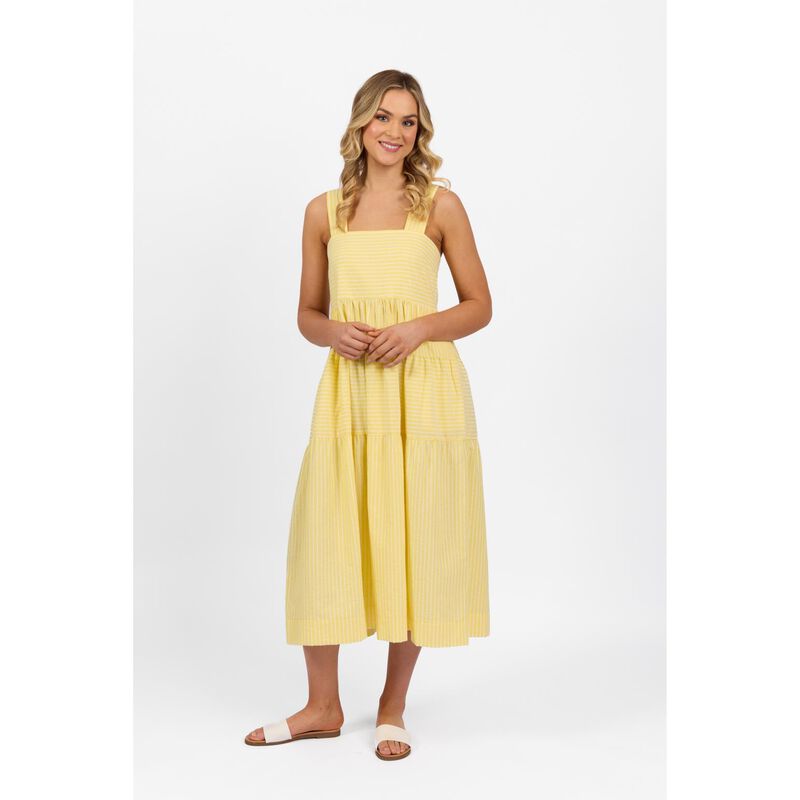 Vassalli Sleeveless Tiered Dress With Wide Straps image number 3